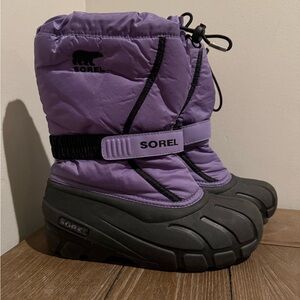 SOREL - Youth Flurry Winter Snow Boots for Girls Kids Size 4 Purple Lavender